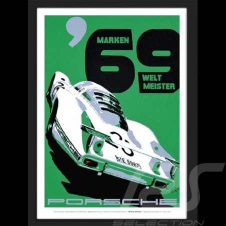 Porsche 1969 Marken Weltmeister reproduction d'un poster original de Nicolas Hunziker