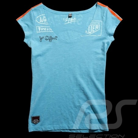 Tee-shirt femme Jo Siffert Targa Gulf Blue n° 12 