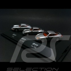 Trio Porsche 911 gris argent 1964 993 996 très rare 1/87 Schuco WAP022BOX