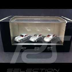 Trio Porsche 911 silver grey 1964 993 996 very rare 1/87 Schuco WAP022BOX