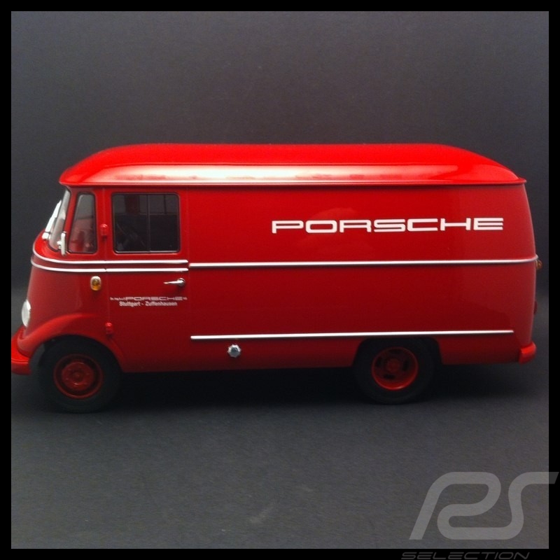 Mercedes-Benz L319 Koffer-LKW Porsche 1960 rot 1/18 Norev 183416