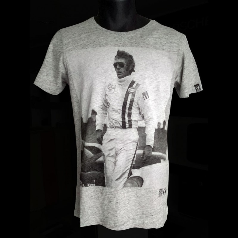 T-shirt Hero Seven Steve McQueen - Gris Chiné - Tailles S, M, L - Hommage Au Pilote Légendaire
