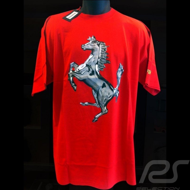 T-shirt Ferrari silver Cavallino red Men - Selection RS