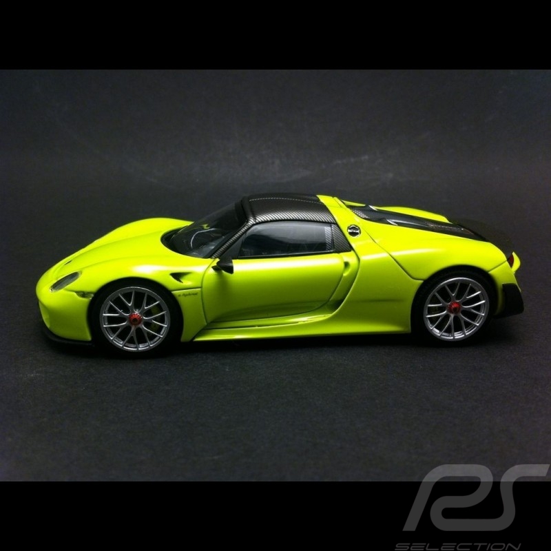 Porsche 918 Spyder Weissach pack 2015 vert acide 1/43 Minichamps CA04316013