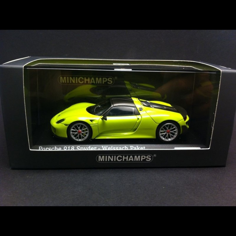 Porsche 918 Spyder Weissach pack 2015 acid green 1/43 Minichamps