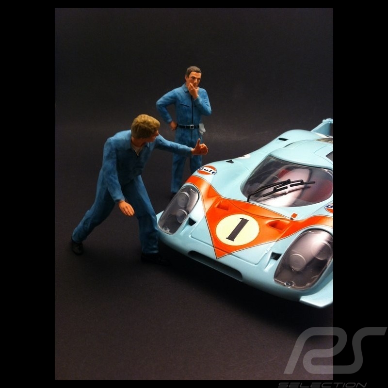 Set Figuren Diorama 2 Mechaniker in blau 1/18 AS180138