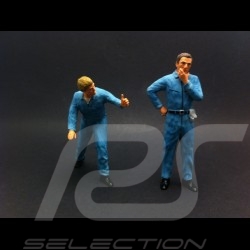 Set figurines diorama 2 mechanics in blue 1/18 AS180138