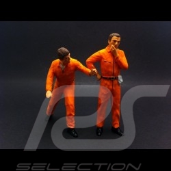 Set figurines diorama 2 mécaniciens en orange 1/18 AS180137