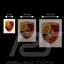 Set of 2 Porsche Crest 3D stickers 2,5 x 2 cm
