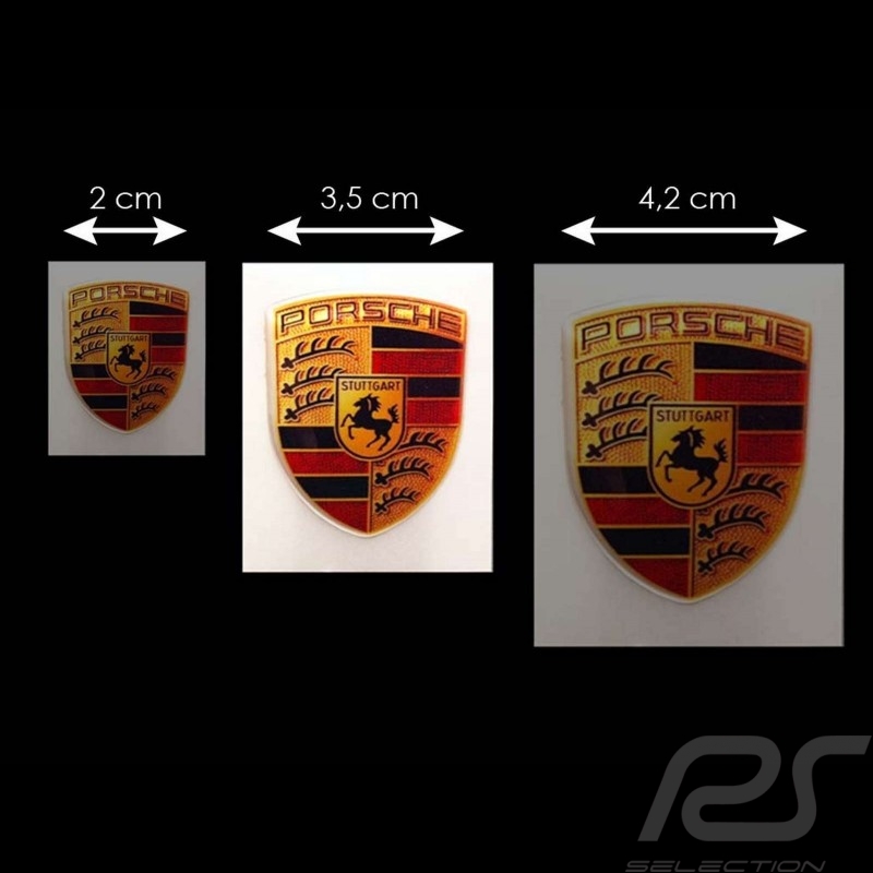 Autocollant 3D Porsche  4.5 x 3.5 cm Crest 3D sticker Wappen Aufkleber 3D