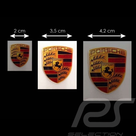 Autocollant 3D Porsche  4.5 x 3.5 cm Crest 3D sticker Wappen Aufkleber 3D