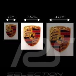Set de 2 autocollants 3D Porsche  4.5 x 3.5 cm Crest 3D sticker Wappen Aufkleber