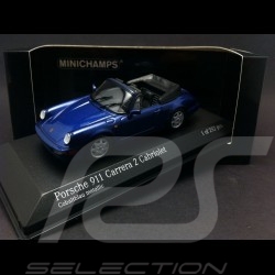 Porsche 964 Carrera 2 Cabriolet 1990 bleu 1/43 Minichamps 430067331