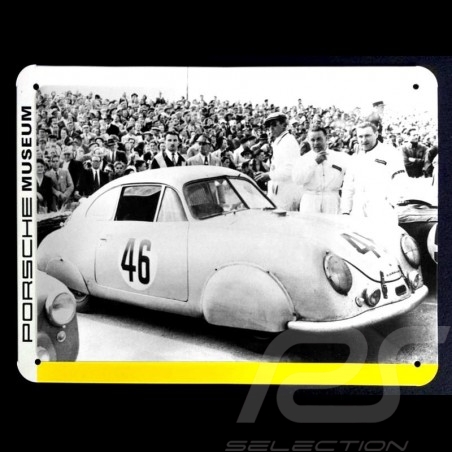 Plaque métal Porsche 356 SL n° 46 24 h du Mans 1953 20 x 15 cm MAP07018014