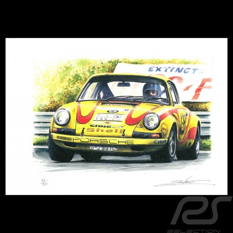Porsche 917 K Martini Racing 1971 reproduction d'un dessin original de Sébastien Sauvadet