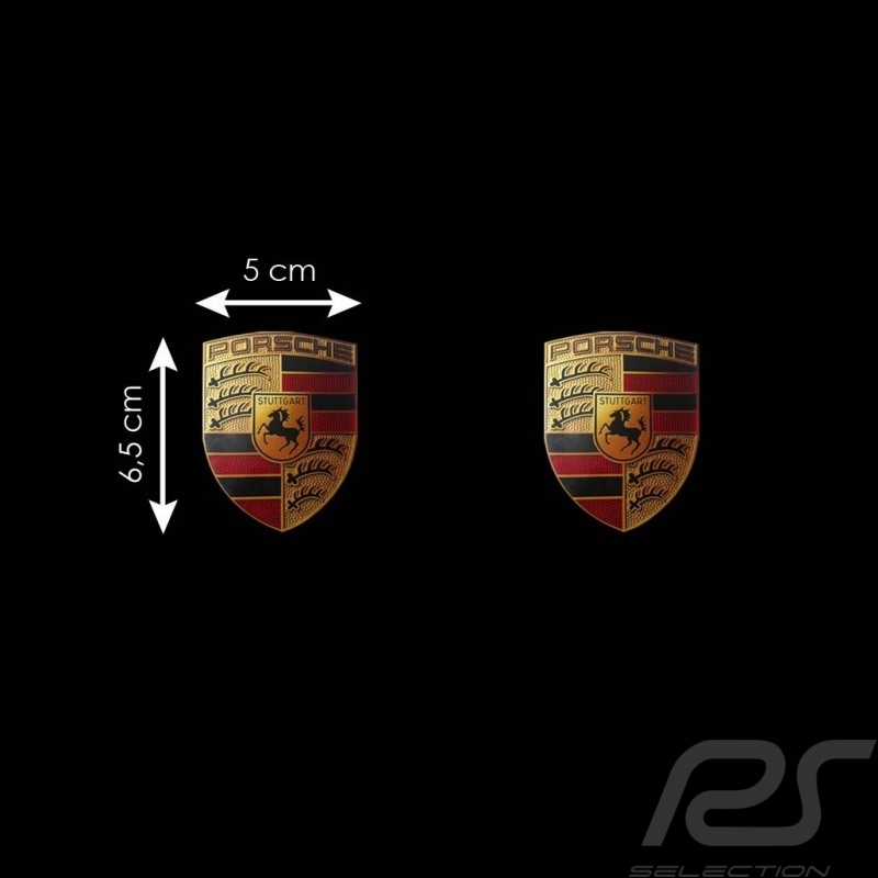 Set von 2﻿ Wappen-Aufkleber Porsche 6.5 x 5 cm