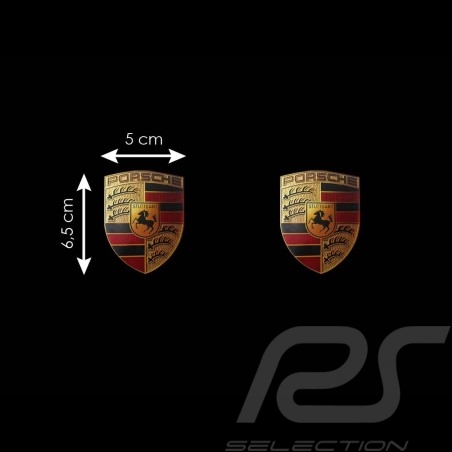 Set de 2 autocollants Crest sticker Wappen-Aufkleber Porsche 6.5 x 5 cm