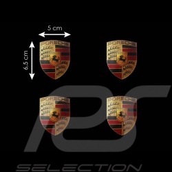 Set de 4 autocollants Porsche 6.5 x 5 cm Crest sticker Wappen-Aufkleber