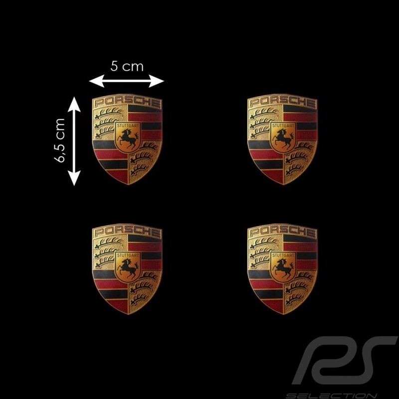 Set of 4﻿ Porsche Crest sticker 6.5 x 5 cm