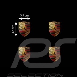Set von 4 Wappen-Aufkleber Porsche 4,5 x 3.5 cm