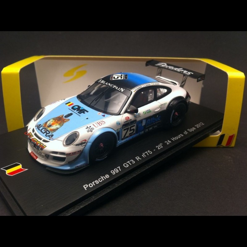 Miniature Spark Porsche 997 GT3 - 24H Spa 2012, échelle 1:43, Résine, Occasion