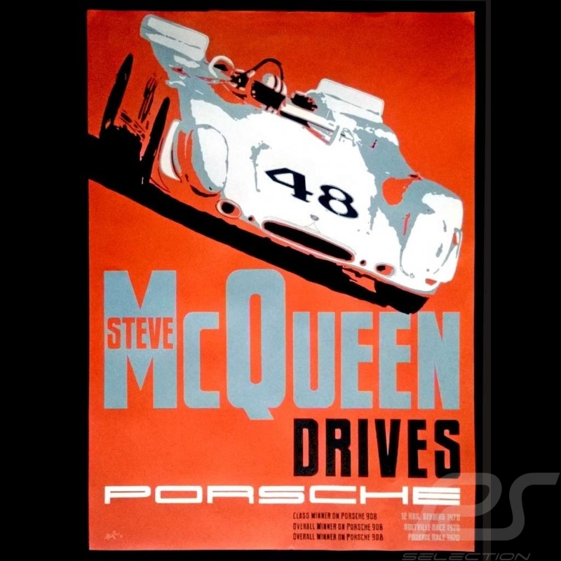 Porsche Poster Steve McQueen Sebring 1970 original image by Nicolas Hunziker