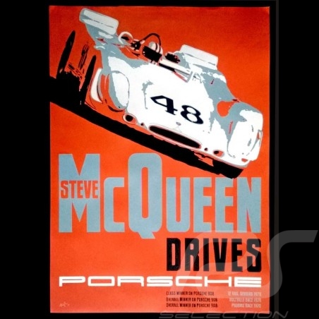 Porsche Poster Steve McQueen Sebring 1970 image originale de Nicolas Hunziker