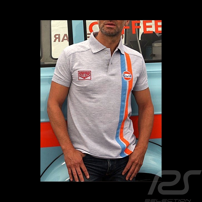 Polo Gulf Stripe grau - Herren