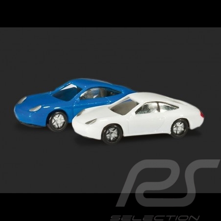 Duo Porsche 996 blanche et bleue 1/160 N Herpa 065122-002 