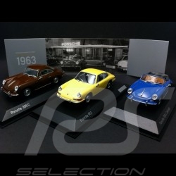 Trio Porsche 356 C Coupé et Cabriolet, Porsche 901 Coupé 1963 1/43 Minichamps WAP0203560H WAP0205500H WAP0209110H