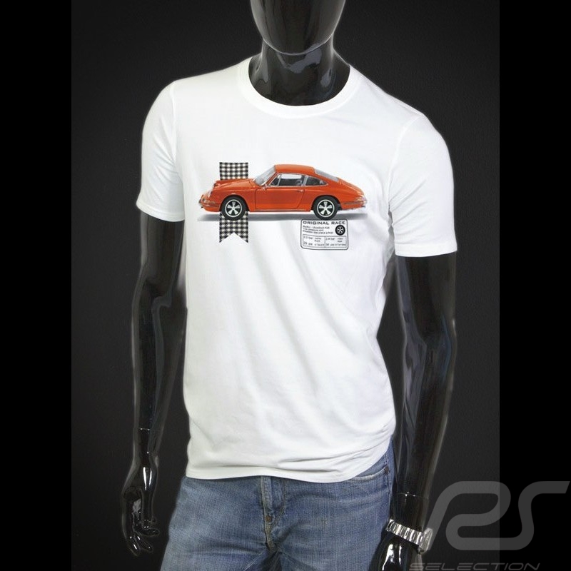 T-Shirt Porsche 911 orange - weiß - Herren 