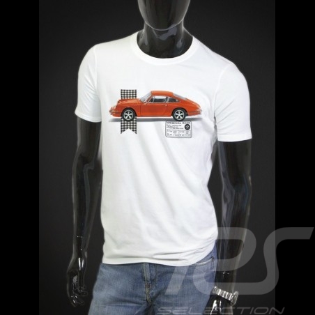 T-Shirt Porsche 911 orange - weiß - Herren 