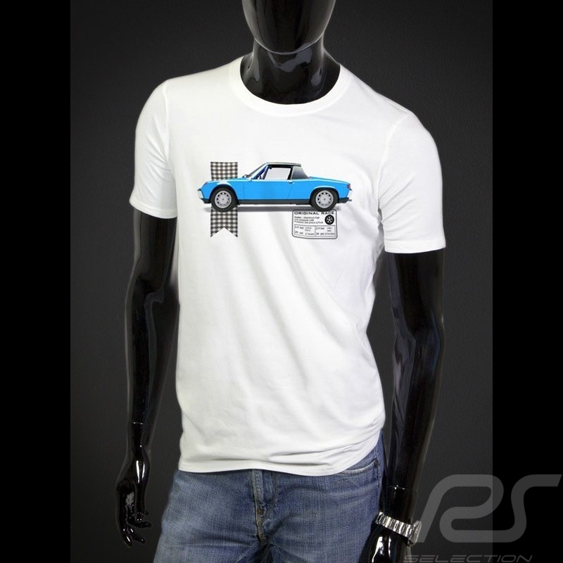 T-Shirt Porsche 914 blau - weiß - Herren 