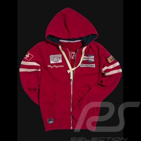 Veste à capuche hoodie Clay Regazzoni rouge Hoodie jacket  Hoodie Kapuzenjacke