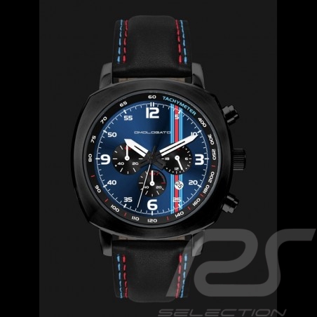Montre Chrono Martini Racing boitier noir / fond bleu Watch uhr