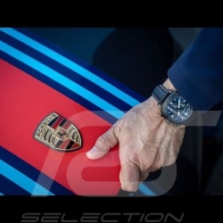 Montre Chrono Martini Racing boitier noir / fond bleu Watch uhr