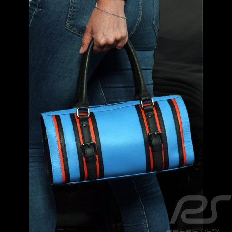 Handtasche Gulf blau Leder bowling style