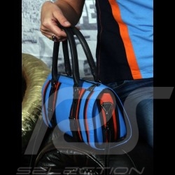 Handbag Gulf blue leather bowling style
