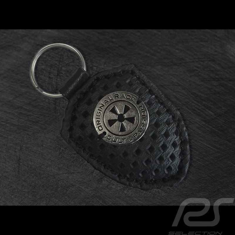 Porte-clé écusson Porsche cuir crème