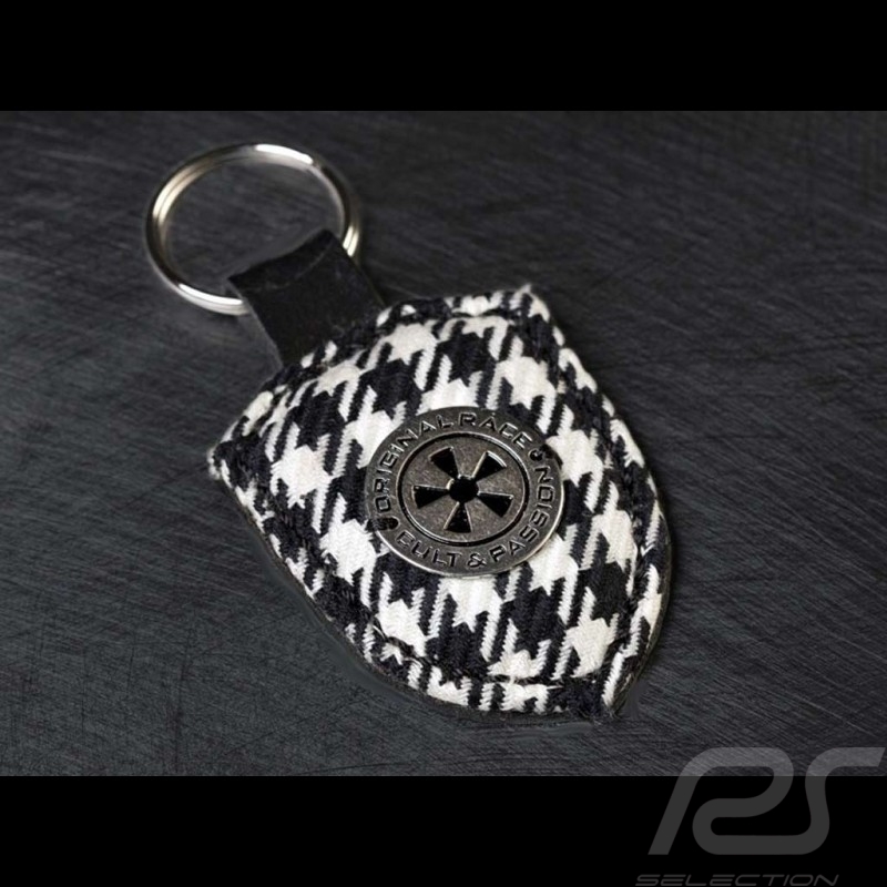 Crest keyring 911 classic leather houndstooth