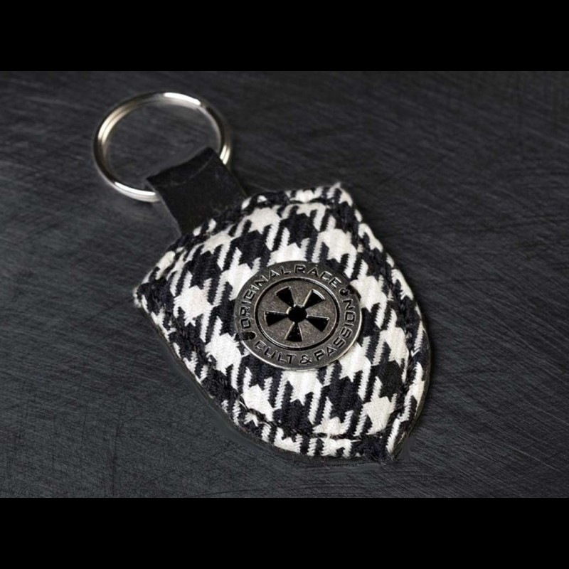 Crest keyring 911 classic leather houndstooth