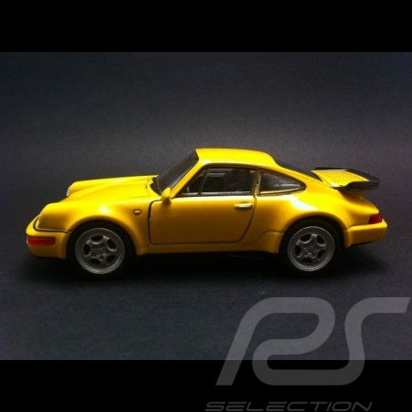 Porsche 964 Turbo type 965 pull back toy Welly yellow