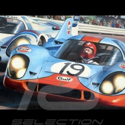 Porsche 917 K Martini Racing 1971 reproduction d'un dessin original de Sébastien Sauvadet