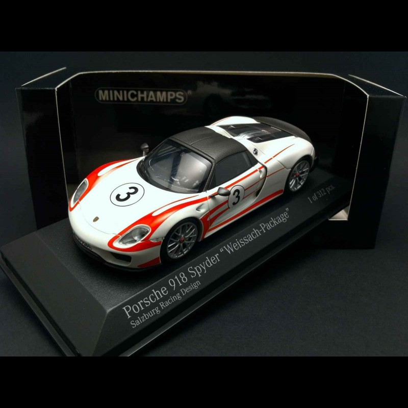 Porsche 918 Spyder Pack Weissach white / red 1/43 Minichamps 410062131