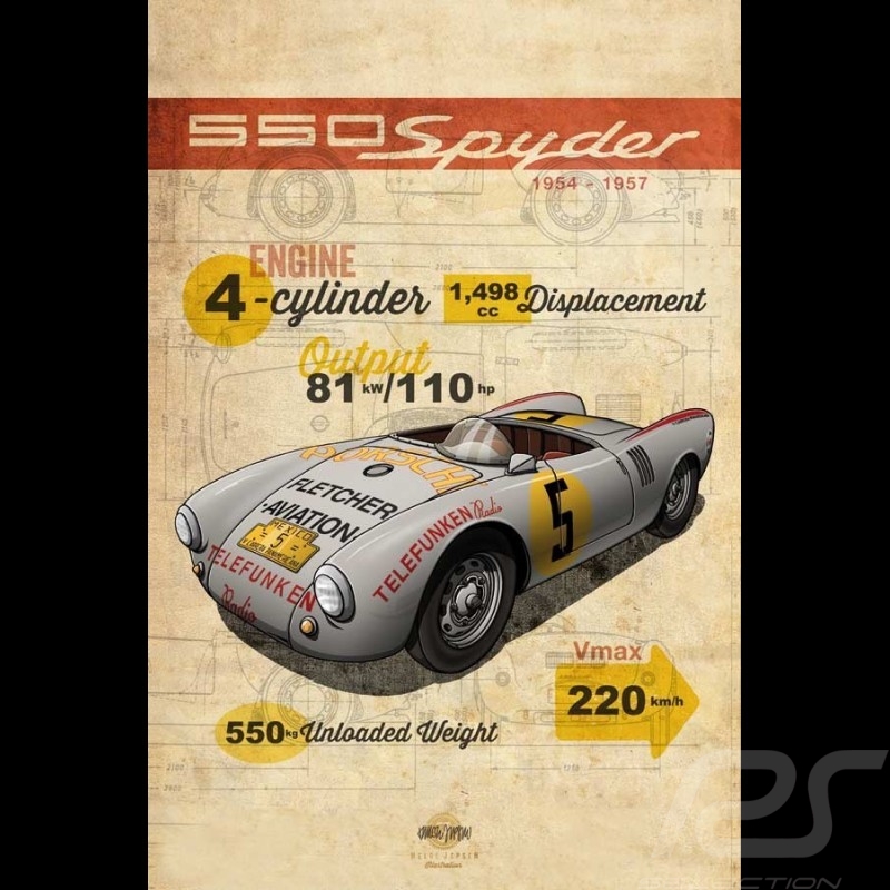 Porsche 917 K Martini Racing 1971 reproduction d'un dessin original de Sébastien Sauvadet