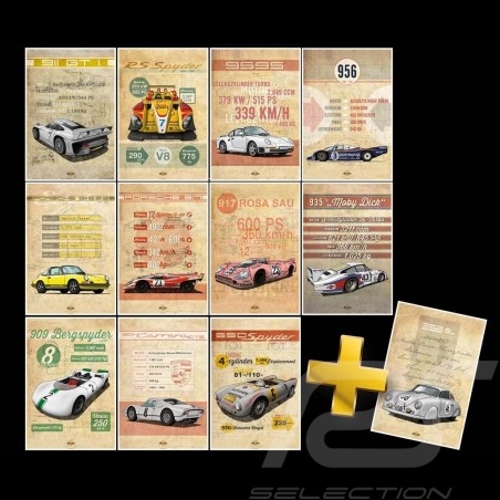Collection intégrale affiches Porsche Helge Jepsen sur plaque Aluminium posters Plakat Drückplatte