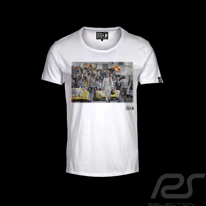 T-shirt Steve McQueen Le Mans starting line white - Men
