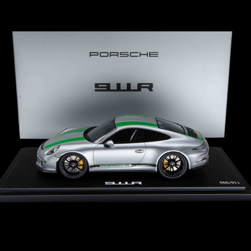 Porsche 911 R type 991 grey / green 1/18 Spark WAP0211460H