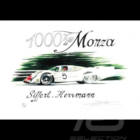 Porsche 917 K Martini Racing 1971 reproduction d'un dessin original de Sébastien Sauvadet