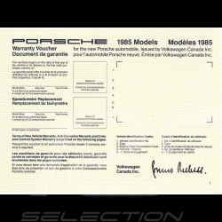 Reproduction carnet d'entretien Porsche 911 Turbo 1985